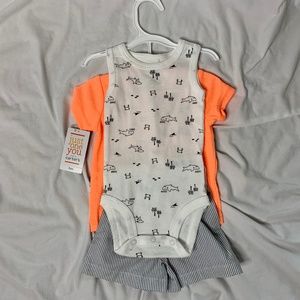 Carter's 3 Month Boys Shark 3 Piece Outfit Set